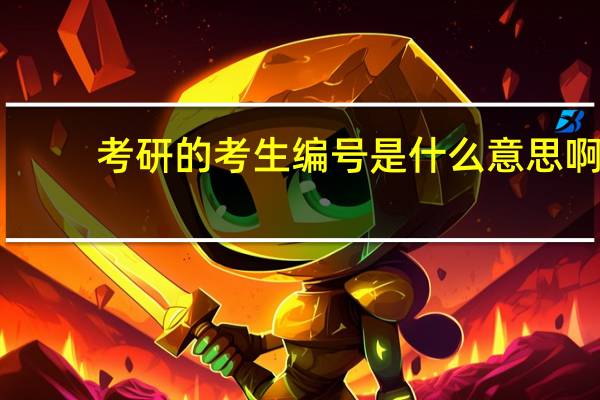 考研的考生编号是什么意思啊