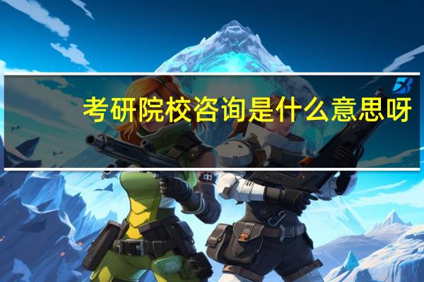 考研院校咨询是什么意思呀