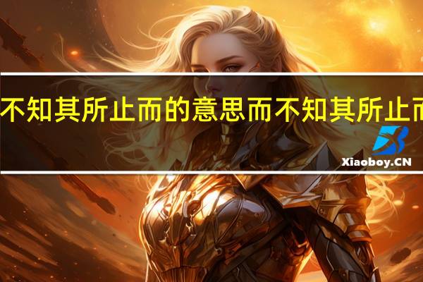 而不知其所止而的意思 而不知其所止而的意思