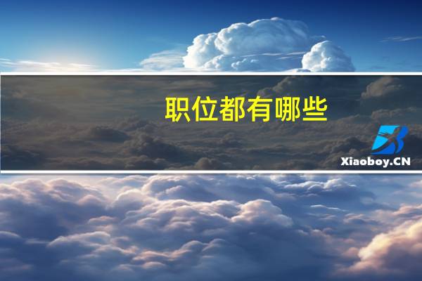 职位都有哪些