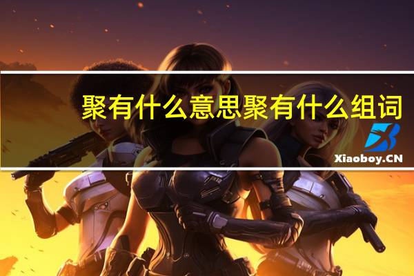聚有什么意思 聚有什么组词