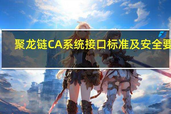 聚龙链CA系统接口标准及安全要求(关于聚龙链CA系统接口标准及安全要求简述)