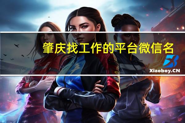 肇庆找工作的平台微信名（肇庆找工作）