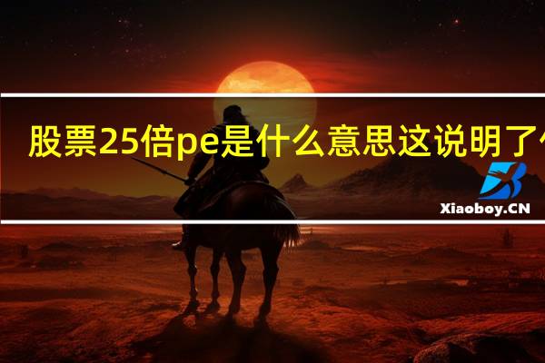 股票25倍pe是什么意思 这说明了什么