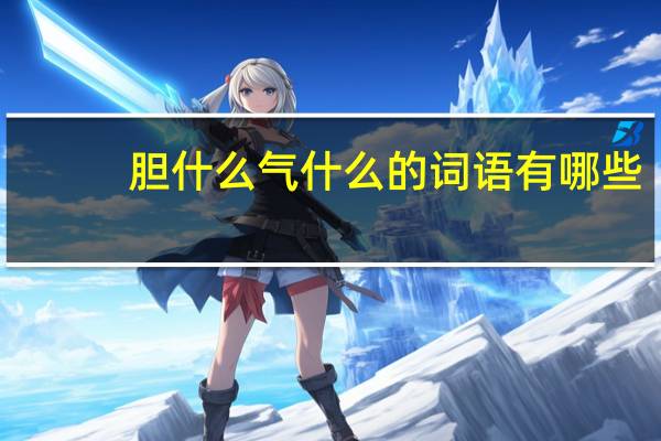 胆什么气什么的词语有哪些?