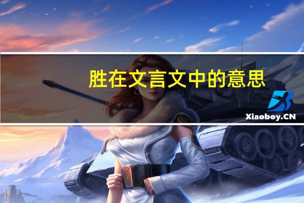 胜在文言文中的意思
