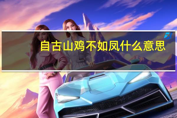 自古山鸡不如凤什么意思