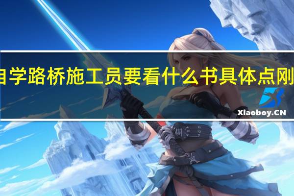 自学路桥施工员要看什么书 具体点 刚入门的
