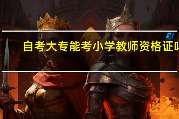 自考大专能考小学教师资格证吗