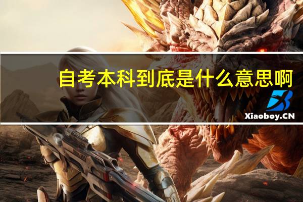 自考本科到底是什么意思啊