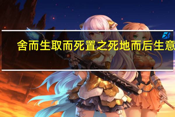 舍而生取而死置之死地而后生意思