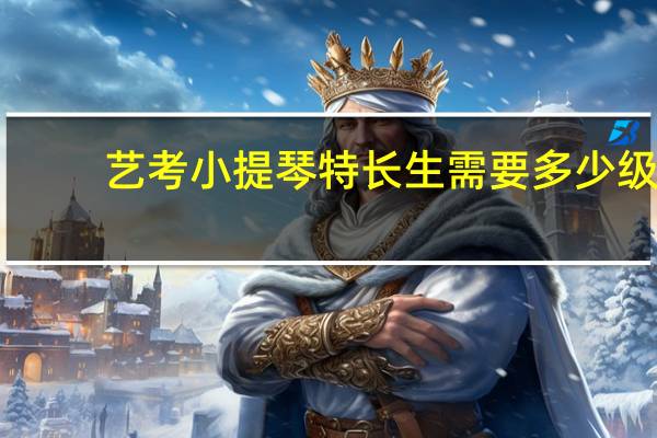 艺考小提琴特长生需要多少级
