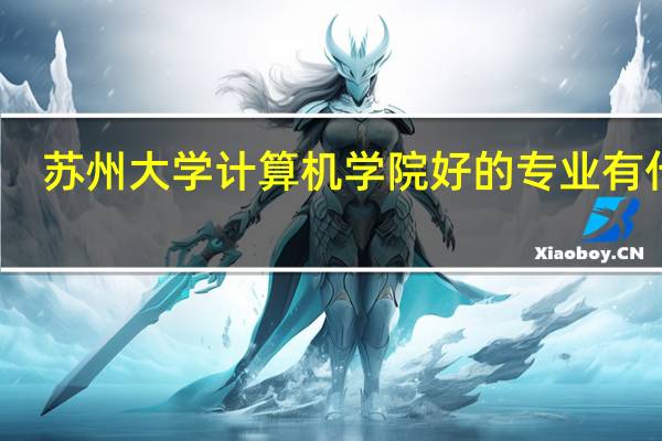 苏州大学 计算机学院 好的专业有什么