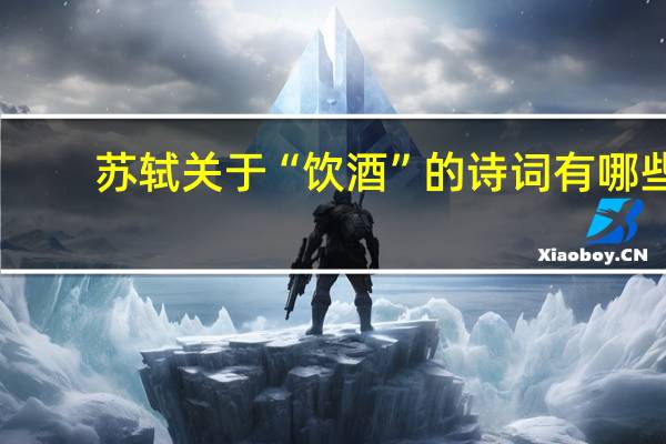 苏轼关于“饮酒”的诗词有哪些