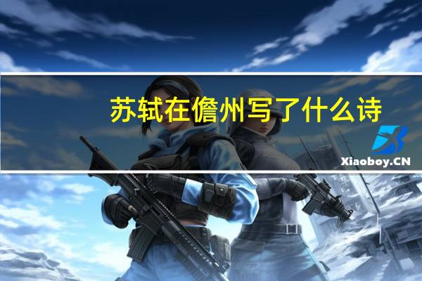 苏轼在儋州写了什么诗