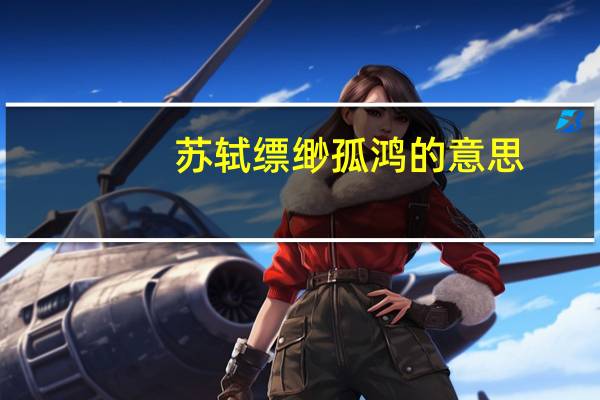 苏轼缥缈孤鸿的意思