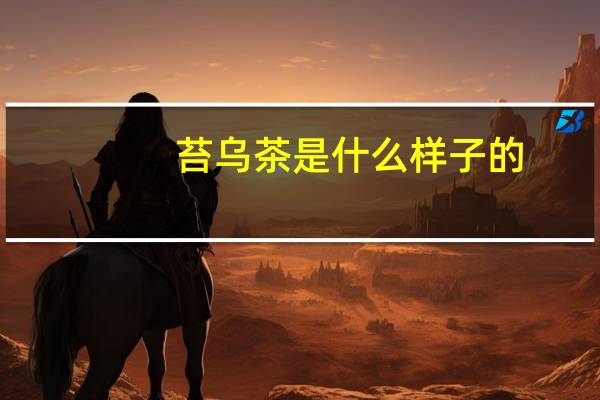 苔乌茶是什么样子的