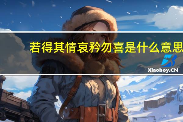 若得其情哀矜勿喜是什么意思