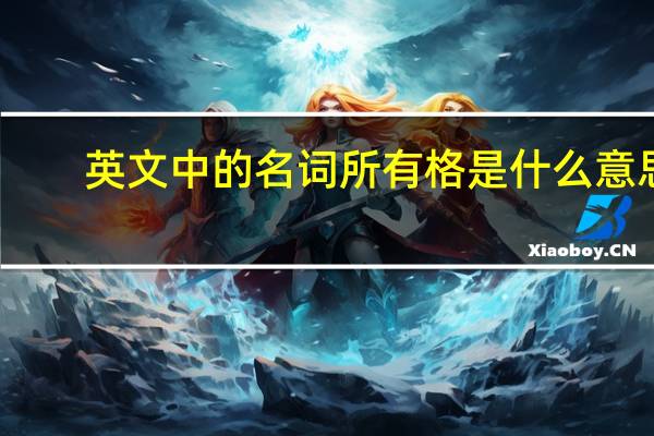 英文中的名词所有格是什么意思