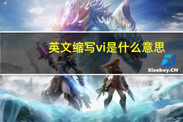 英文缩写vi是什么意思（问的是英文缩写 你回答的是什么）