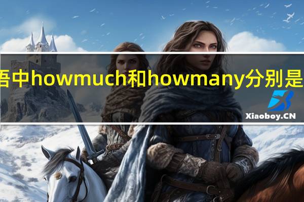 英语中how much和how many分别是什么意思