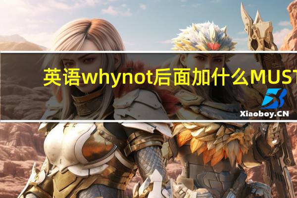 英语why not后面加什么MUST