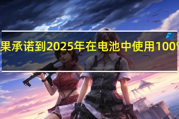 苹果承诺到2025年在电池中使用100%回收钴