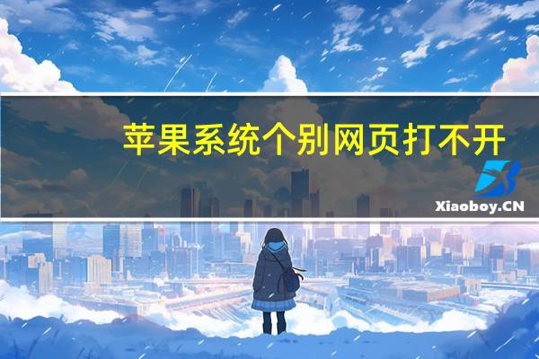 苹果系统个别网页打不开（苹果打不开个别网页）