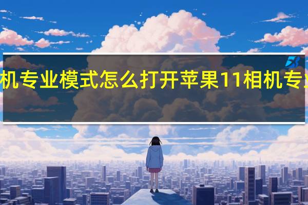 苹果11相机专业模式怎么打开 苹果11相机专业模式怎样打开