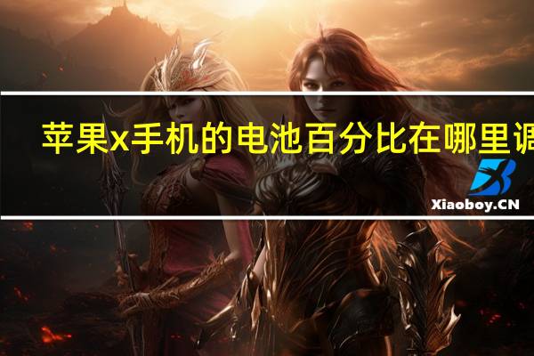 苹果x手机的电池百分比在哪里调呀（苹果x电池百分比在哪里设置）