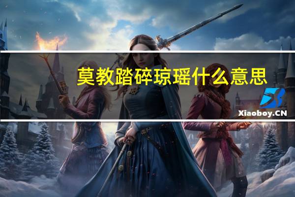 莫教踏碎琼瑶什么意思