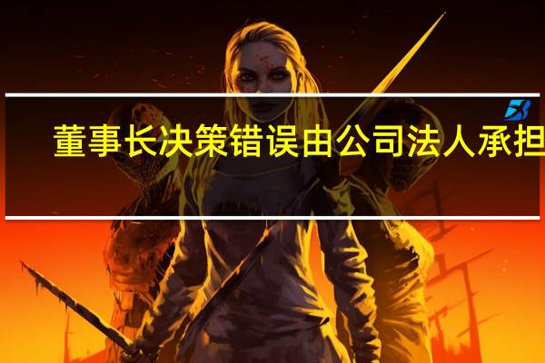 董事长决策错误由公司法人承担么