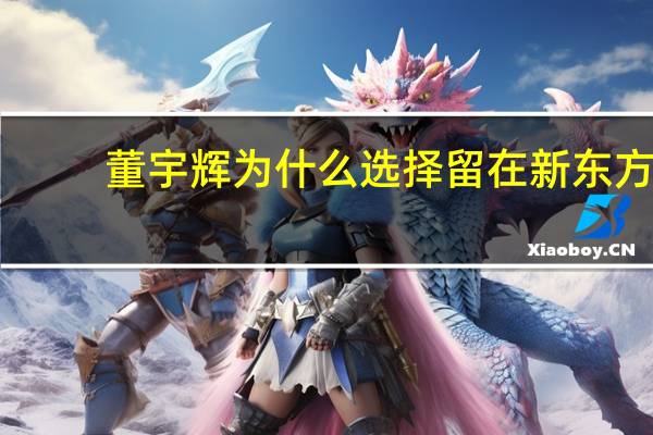 董宇辉为什么选择留在新东方