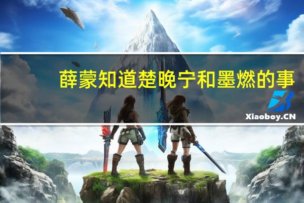 薛蒙知道楚晚宁和墨燃的事