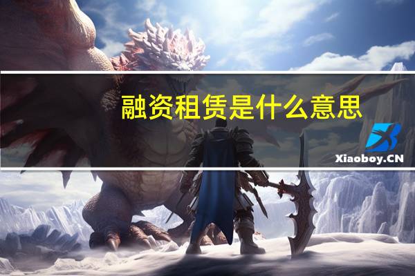 融资租赁是什么意思（租赁是什么意思）