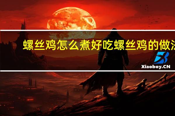螺丝鸡怎么煮好吃 螺丝鸡的做法
