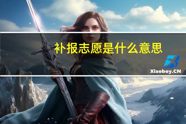 补报志愿是什么意思