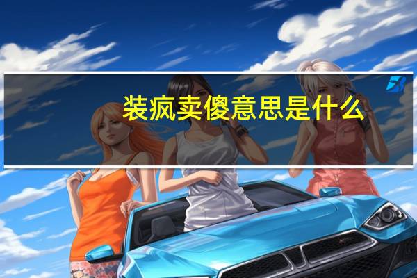 装疯卖傻意思是什么