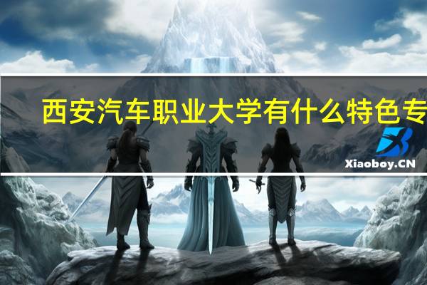 西安汽车职业大学有什么特色专业