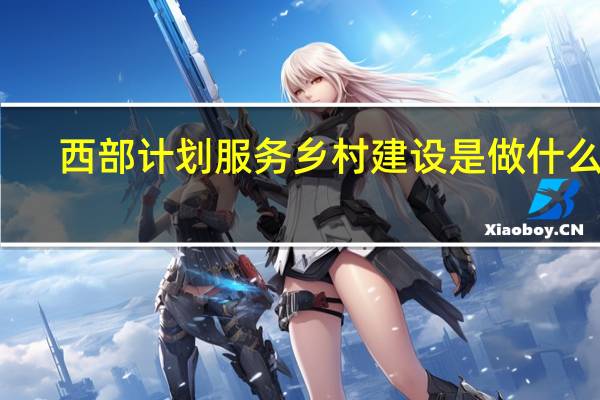 西部计划服务乡村建设是做什么的
