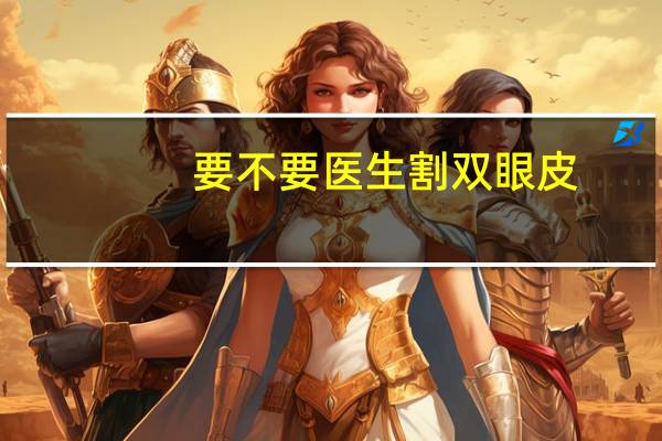 要不要医生割双眼皮，要不要割双眼皮