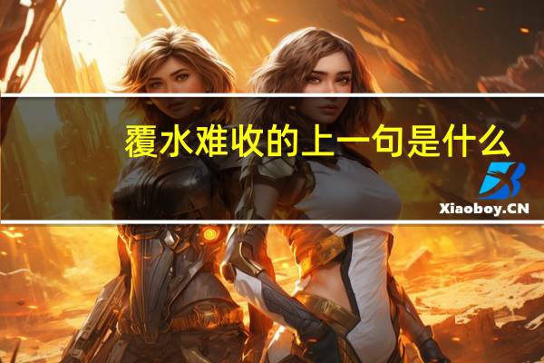 覆水难收的上一句是什么