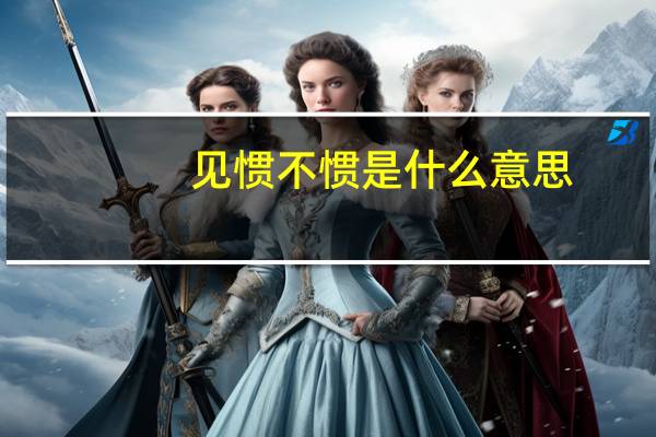 見慣不慣是什么意思