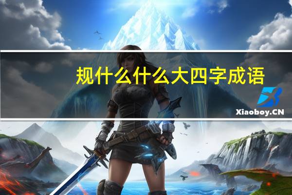 规什么什么大四字成语