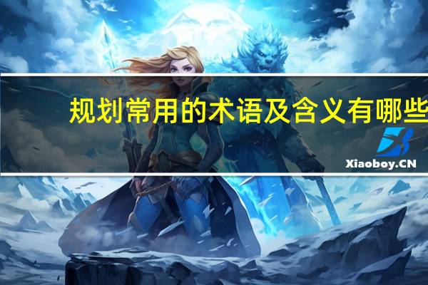 规划常用的术语及含义有哪些