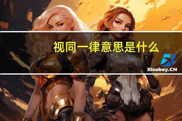 视同一律意思是什么