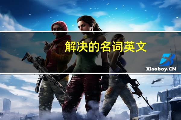 解决的名词英文