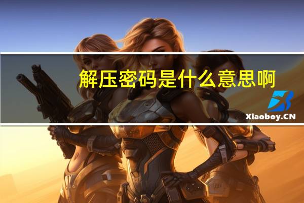 解压密码是什么意思啊（解压密码是什么）