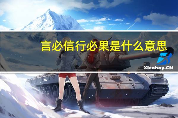 言必信行必果是什么意思