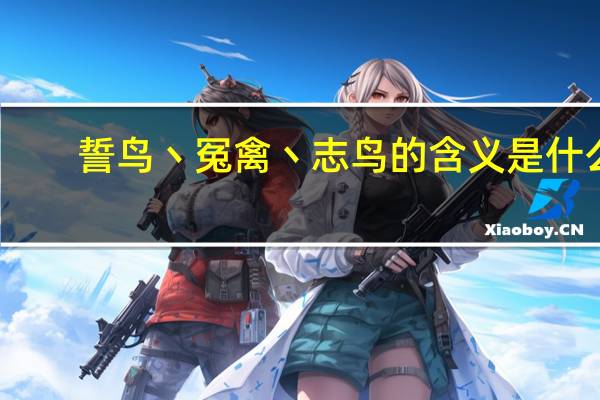 誓鸟丶冤禽丶志鸟的含义是什么